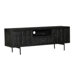 Furndea Industriele Kasten|Tv Meubels|Cubical Black Tv meubel zwart mangohout 150