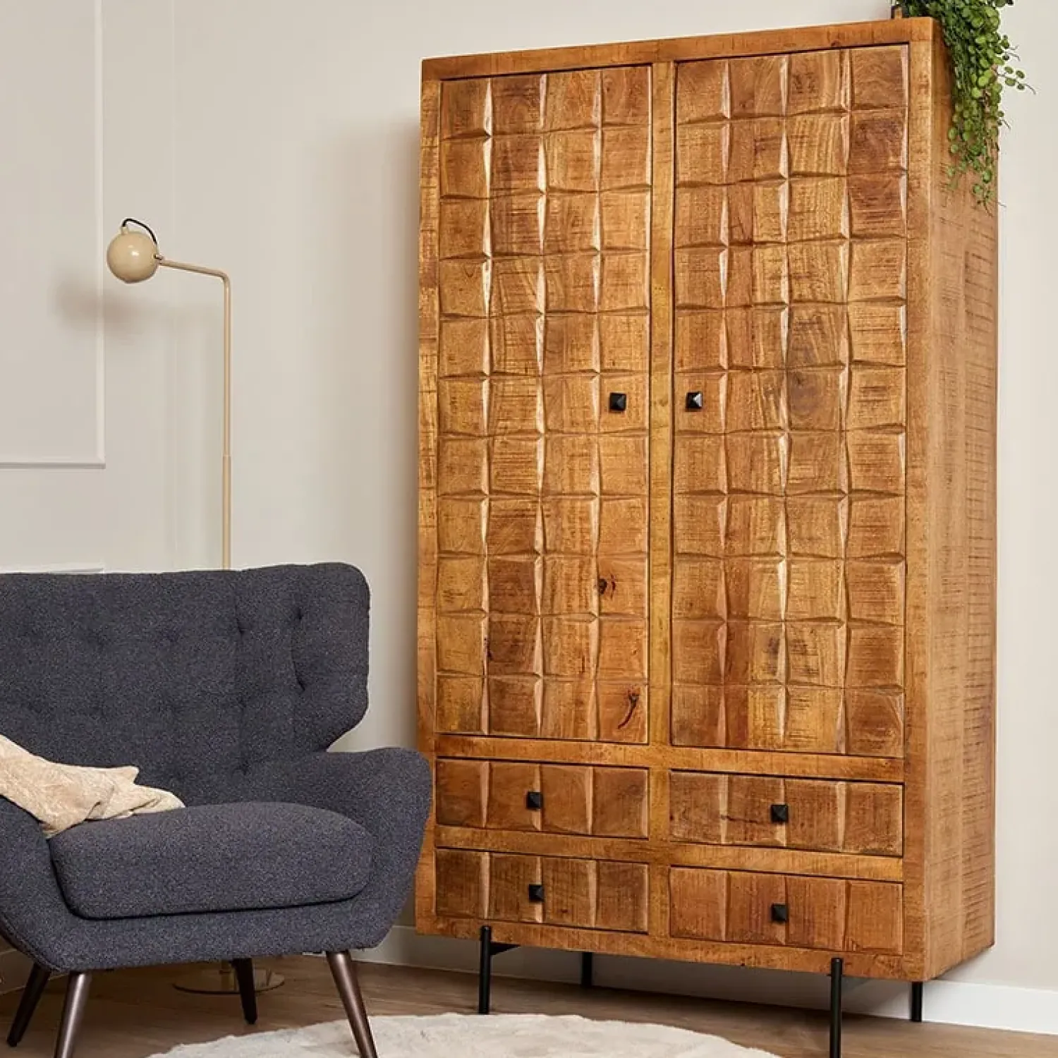 Furndea Wandkasten|Ladenkasten|Cubical wandkast mangohout