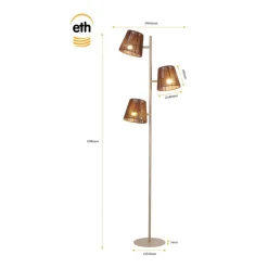 Trading Lighting Vloerlampen|Daan 3-lichts Vloerlamp Zand