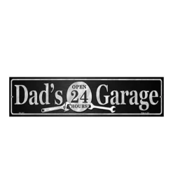 Metal Signs Metalen Borden|Dad’s garage open 24 hours - metalen bord