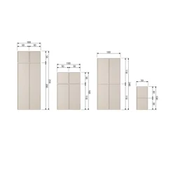 vtwonen Industriele Kasten|Kledingkasten|Daily Kledingkast enkel hoog grenen beige 50cm