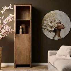 Furndea Boekenkasten|Industriele Kasten|Dallas Boekenkast Naturel Mangohout 55cm