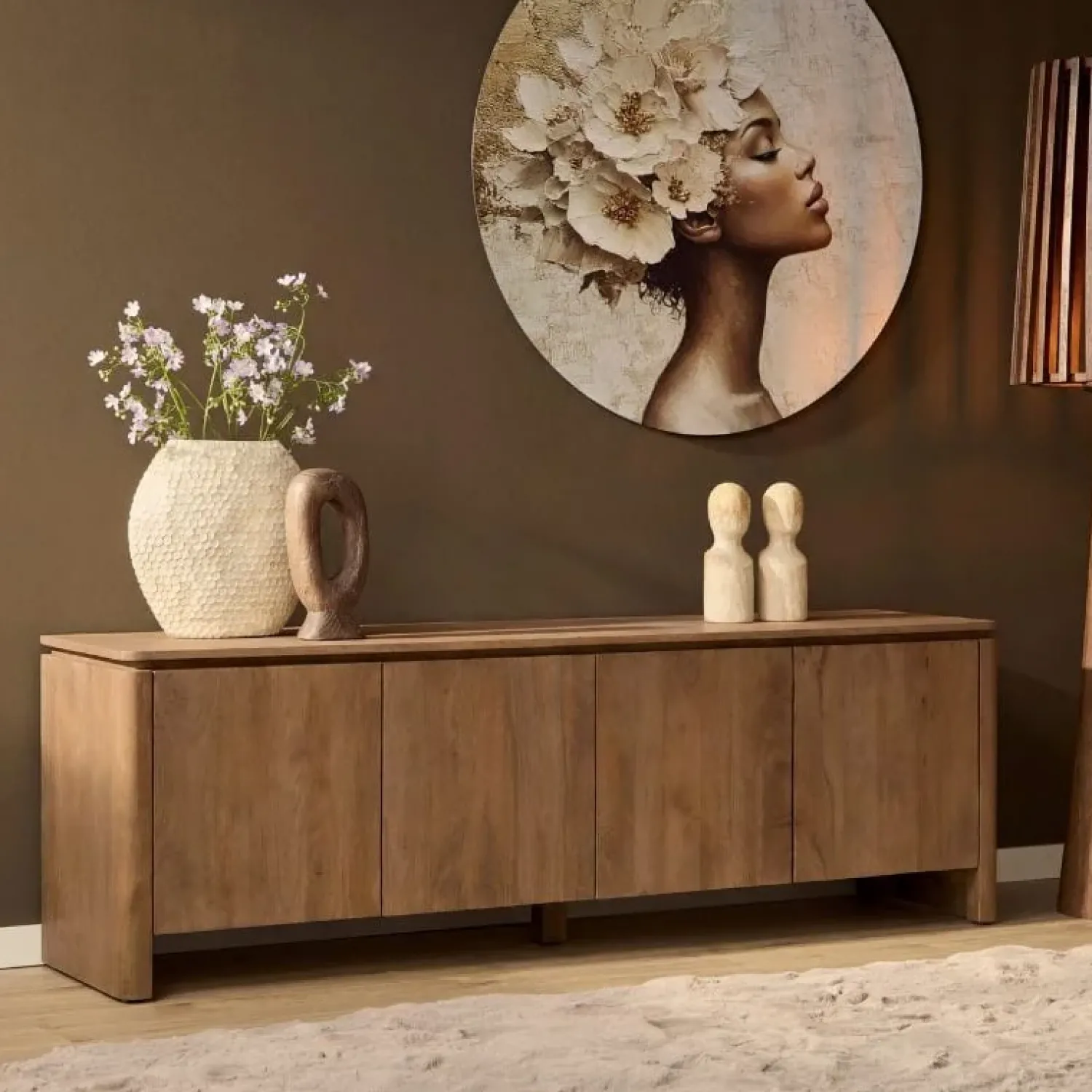 Furndea Industriele Kasten|Tv Meubels|Dallas Tv meubel Naturel Mangohout 210cm
