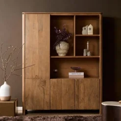 Furndea Vakkenkasten|Industriele Kasten|Dallas Vakkenkast XL Naturel Mangohout 160cm