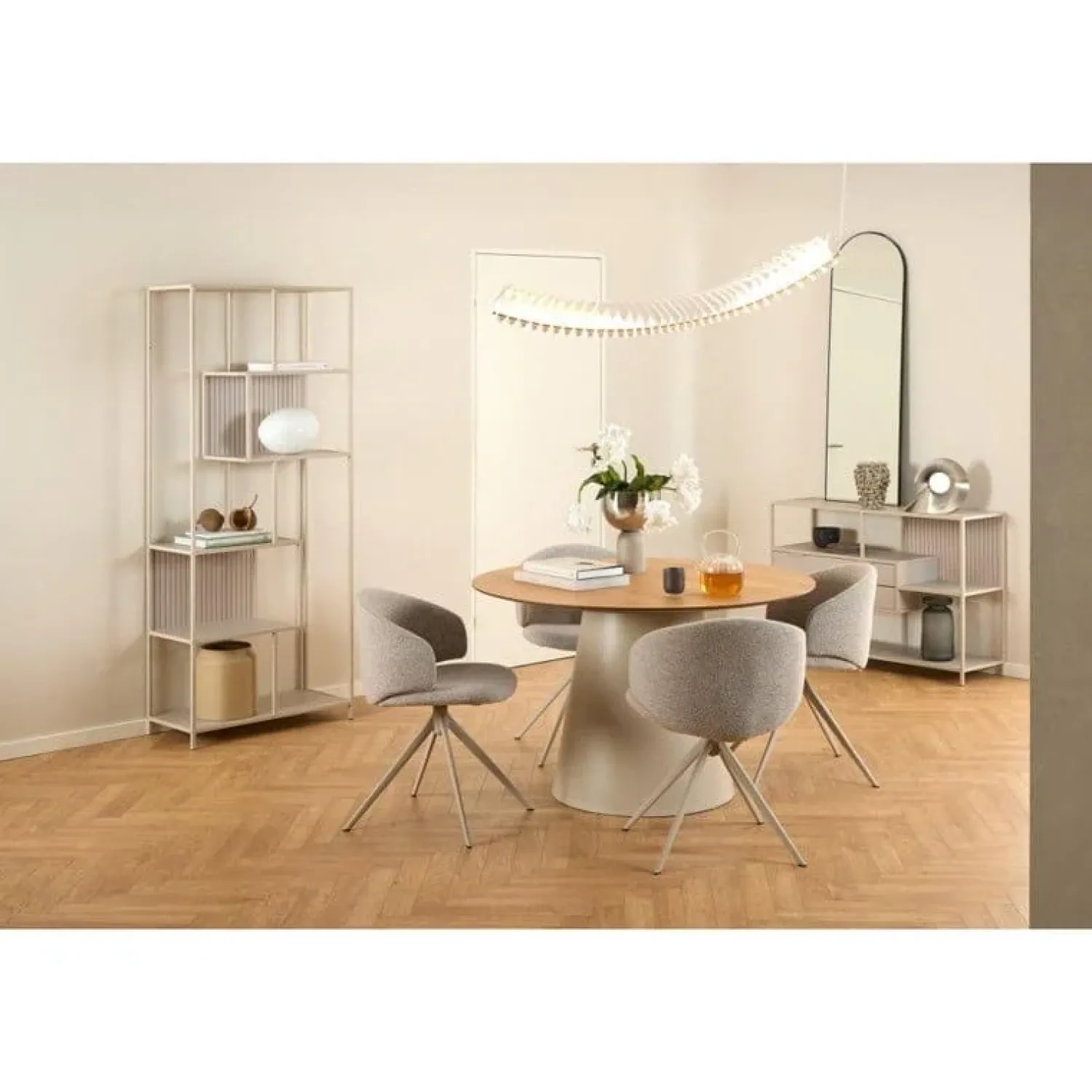 Nordhavn Eettafels|Dalvik Eettafel Rond Naturel met Zand poot 120cm