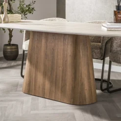Kalfort Eettafels|Danique Eettafel deens ovaal Travertine 215cm