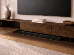 Vane Living Industriele Kasten|Tv Meubels|Dani Zwevend Tv meubel walnoot 230cm