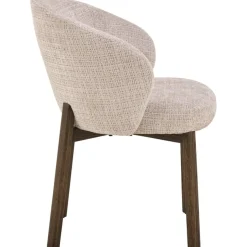 Nordhavn Eetkamerstoelen|Darlene Eetkamerstoel Beige Bruine houten poten