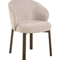 Nordhavn Eetkamerstoelen|Darlene Eetkamerstoel Beige Bruine houten poten