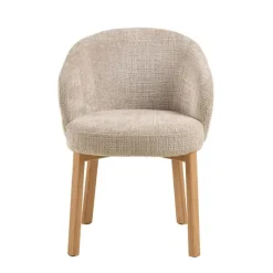 Nordhavn Eetkamerstoelen|Darlene Eetkamerstoel Beige Naturel houten poten