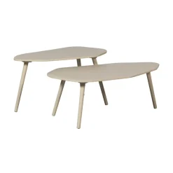 WOOOD Bijzettafels|Davina Bijzettafels MDF zand set van 2