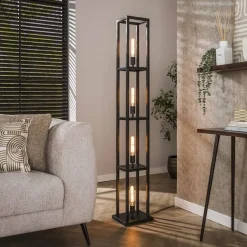 Kalfort Vloerlampen|Debby 4-lichts Vloerlamp Artic zwart