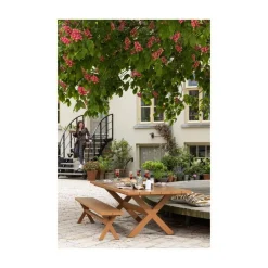 WOOOD Tuintafels|Delta Picknick tuintafel aluminium terracotta 220cm