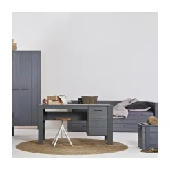 WOOOD Bureautafels|Dennis Bureau grenen grijs steel 141cm