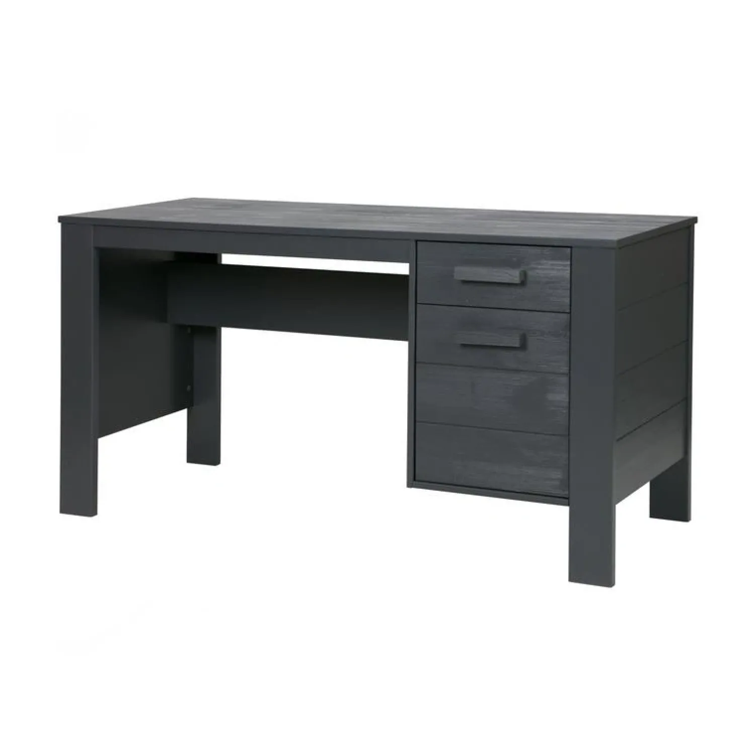 WOOOD Bureautafels|Dennis Bureau grenen grijs steel 141cm