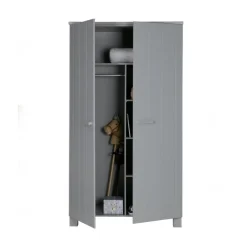 WOOOD Industriele Kasten|Kledingkasten|Dennis Kledingkast grenen grijs 111cm