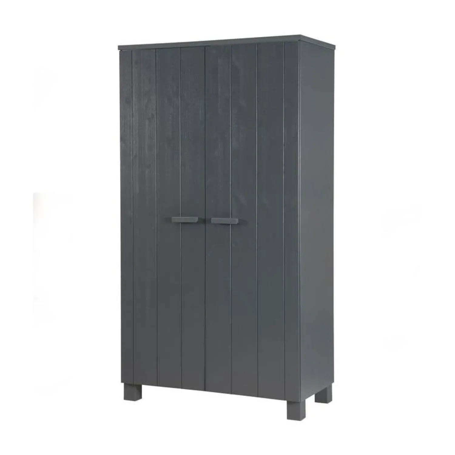 WOOOD Industriele Kasten|Kledingkasten|Dennis Kledingkast grenen grijs steel 111cm