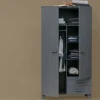 WOOOD Industriele Kasten|Kledingkasten|Dennis Kledingkast met laden grenen grijs steel 111cm