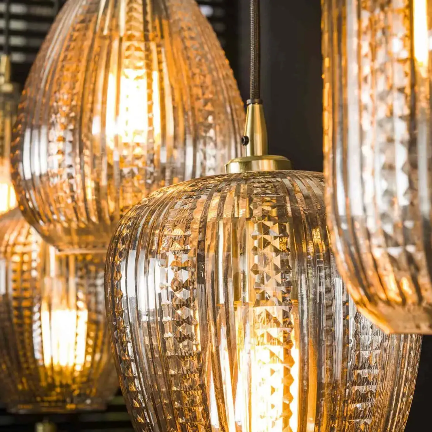 Kalfort Hanglampen|Glazen Hanglamp|Denzel Glazen Hanglamp 5 lichts 120cm