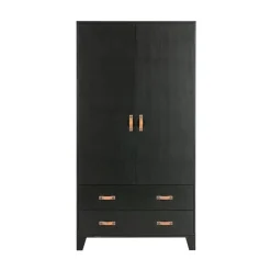 WOOOD Industriele Kasten|Kledingkasten|Dian Kledingkast grenen zwart 94cm