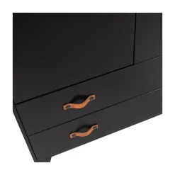 WOOOD Industriele Kasten|Kledingkasten|Dian Kledingkast grenen zwart 94cm