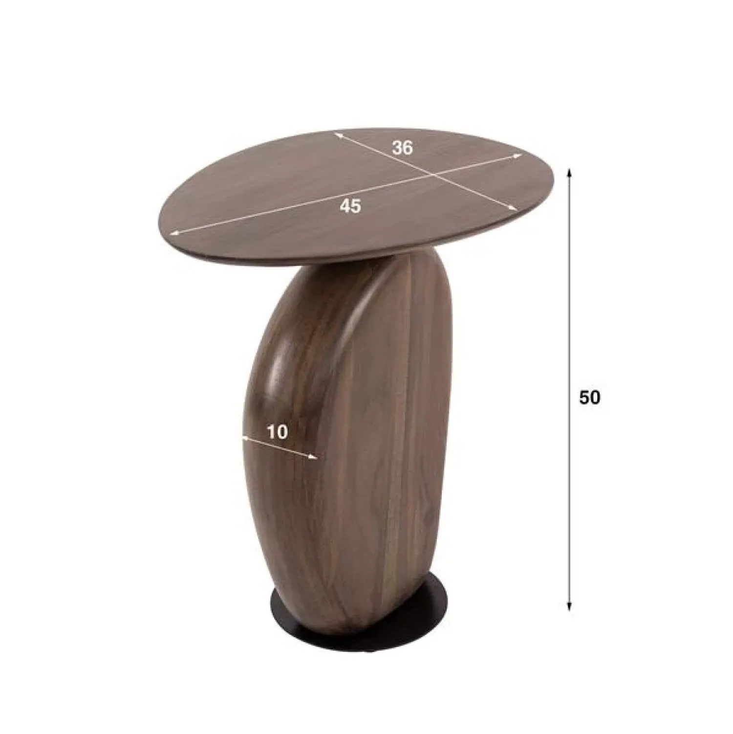 Kalfort Bijzettafels|Divo Bijzettafel Acaciahout bruin 45cm