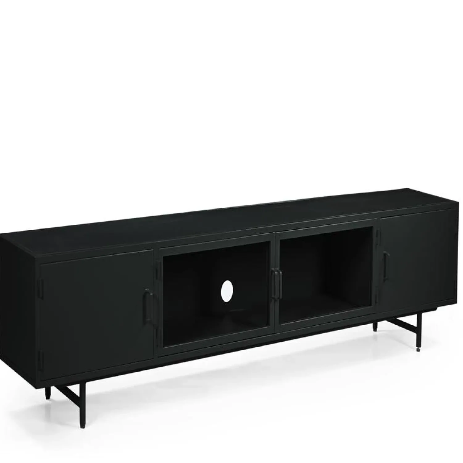 DPX Furniture Industriele Kasten|Tv Meubels|DPX Odin Tv meubel 4 deurs zwart 240