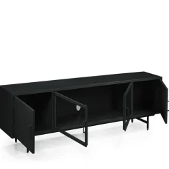 DPX Furniture Industriele Kasten|Tv Meubels|DPX Odin Tv meubel 4 deurs zwart 240