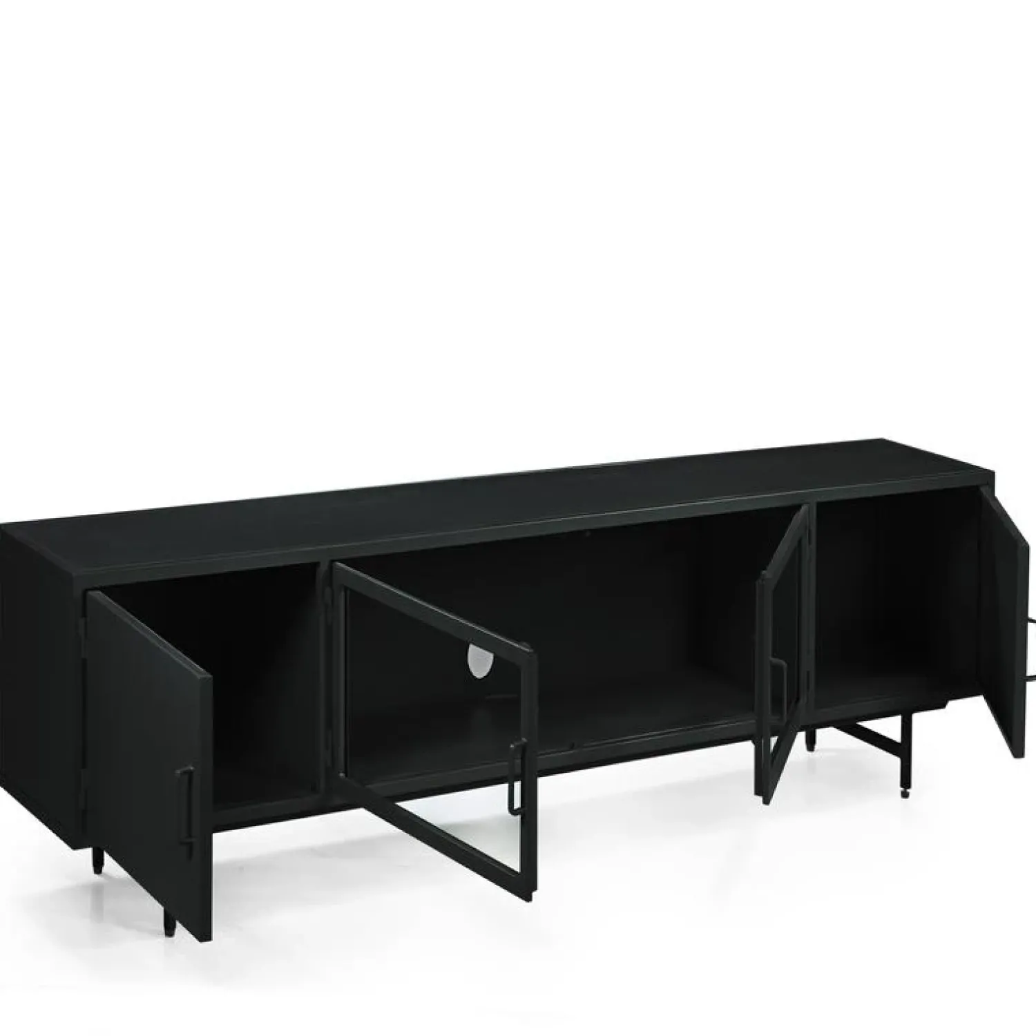 DPX Furniture Industriele Kasten|Tv Meubels|DPX Odin Tv meubel 4 deurs zwart 240