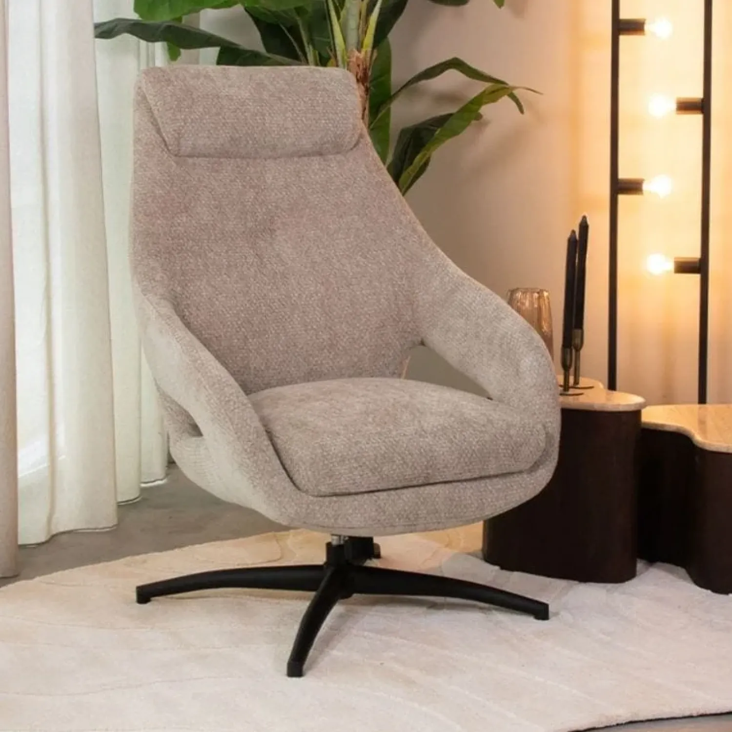 Label51 Fauteuils|Draaifauteuil Maxwell Klei Stof