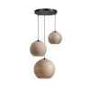 Trading Lighting Hanglampen|Glazen Hanglamp|Draco 3-lichts Hanglamp taupe/grijs glas