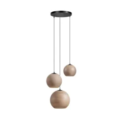 Trading Lighting Hanglampen|Glazen Hanglamp|Draco 3-lichts Hanglamp taupe/grijs glas