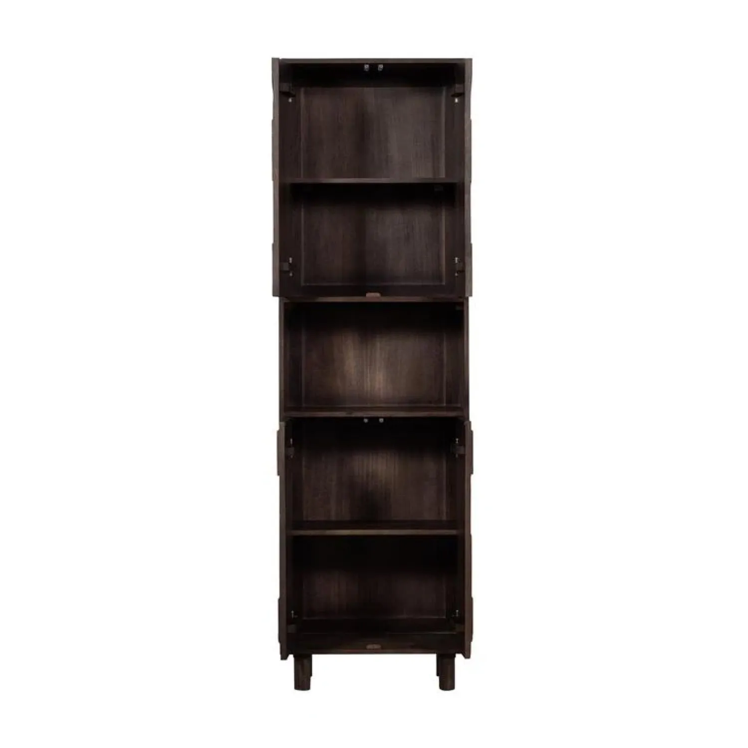 WOOOD Boekenkasten|Industriele Kasten|Draw Opbergkast met open vak mangohout walnoot 60cm