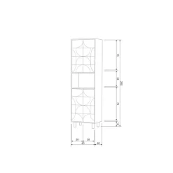 WOOOD Boekenkasten|Industriele Kasten|Draw Opbergkast met open vak mangohout walnoot 60cm