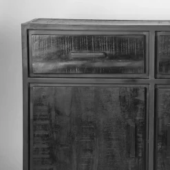 Label51 Dressoirs|Industriele Kasten|Dressoir Chili Zwart Mangohout 170cm