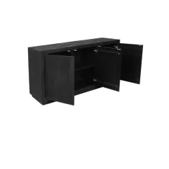 Furndea Dressoirs|Industriele Kasten|Dressoir Dortmund mangohout zwart 150cm