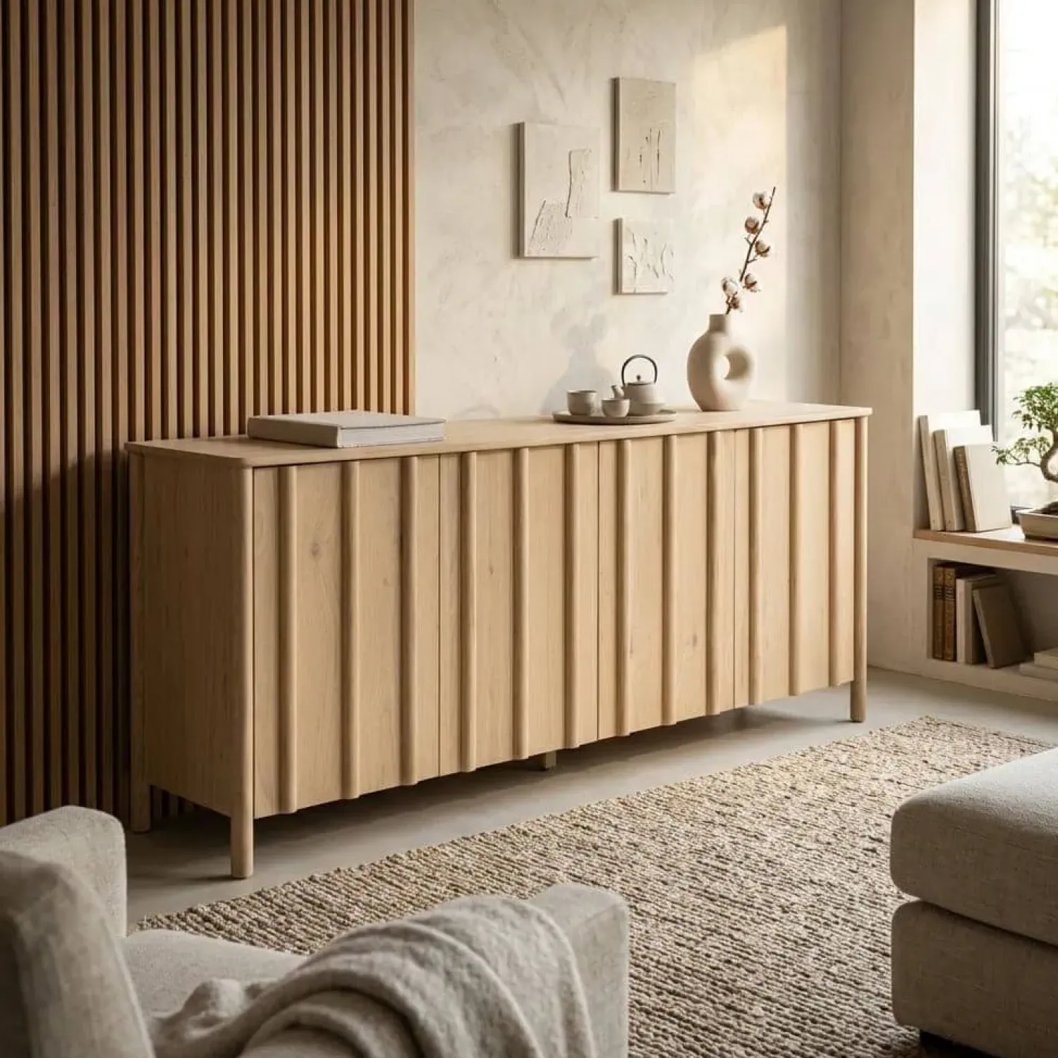Eleonora Dressoirs|Industriele Kasten|Dressoir Jake naturel eikenhout 183cm