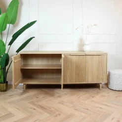 Label51 Dressoirs|Industriele Kasten|Dressoir Jule Naturel Eikenhout 200cm