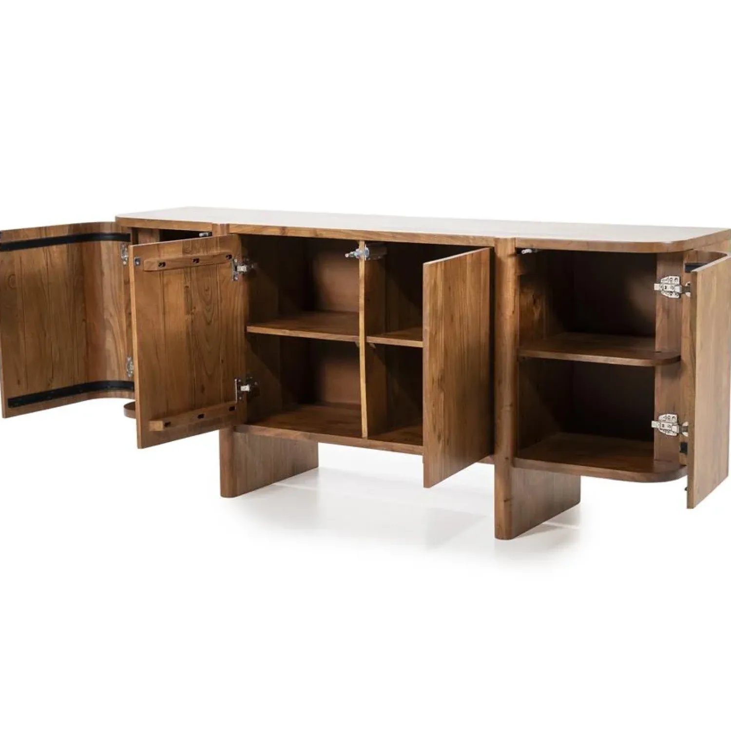 Eleonora Dressoirs|Industriele Kasten|Dressoir Julian acaciahout 4 deurs 170cm