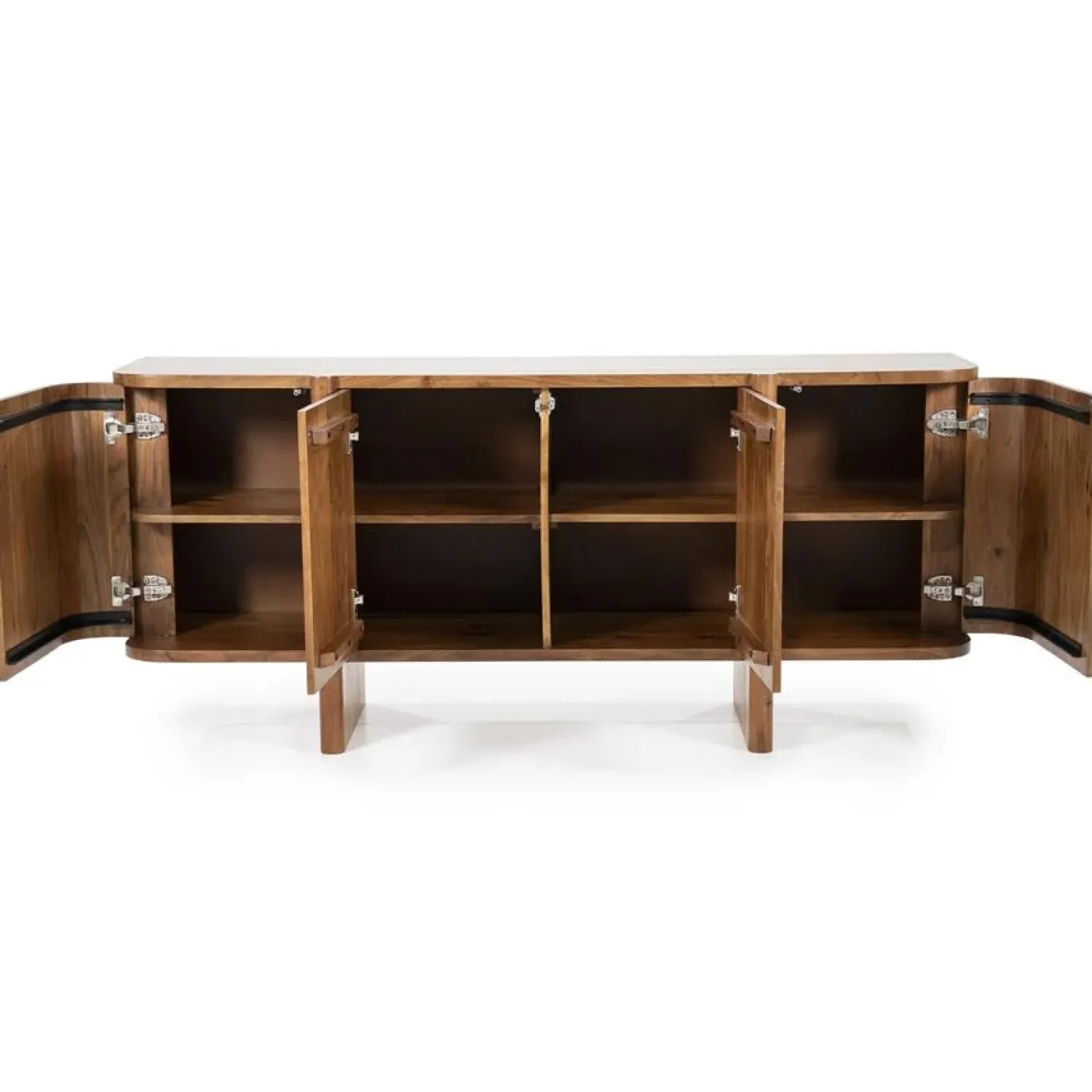 Eleonora Dressoirs|Industriele Kasten|Dressoir Julian acaciahout 4 deurs 170cm