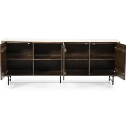 Eleonora Dressoirs|Industriele Kasten|Dressoir Lio mangohout 3 deurs 200cm