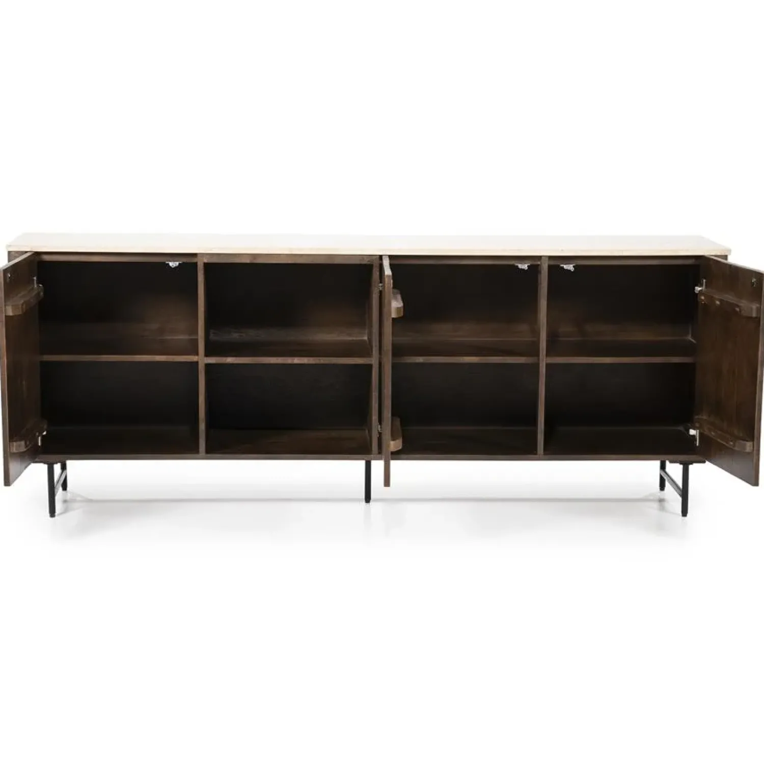 Eleonora Dressoirs|Industriele Kasten|Dressoir Lio mangohout 3 deurs 200cm