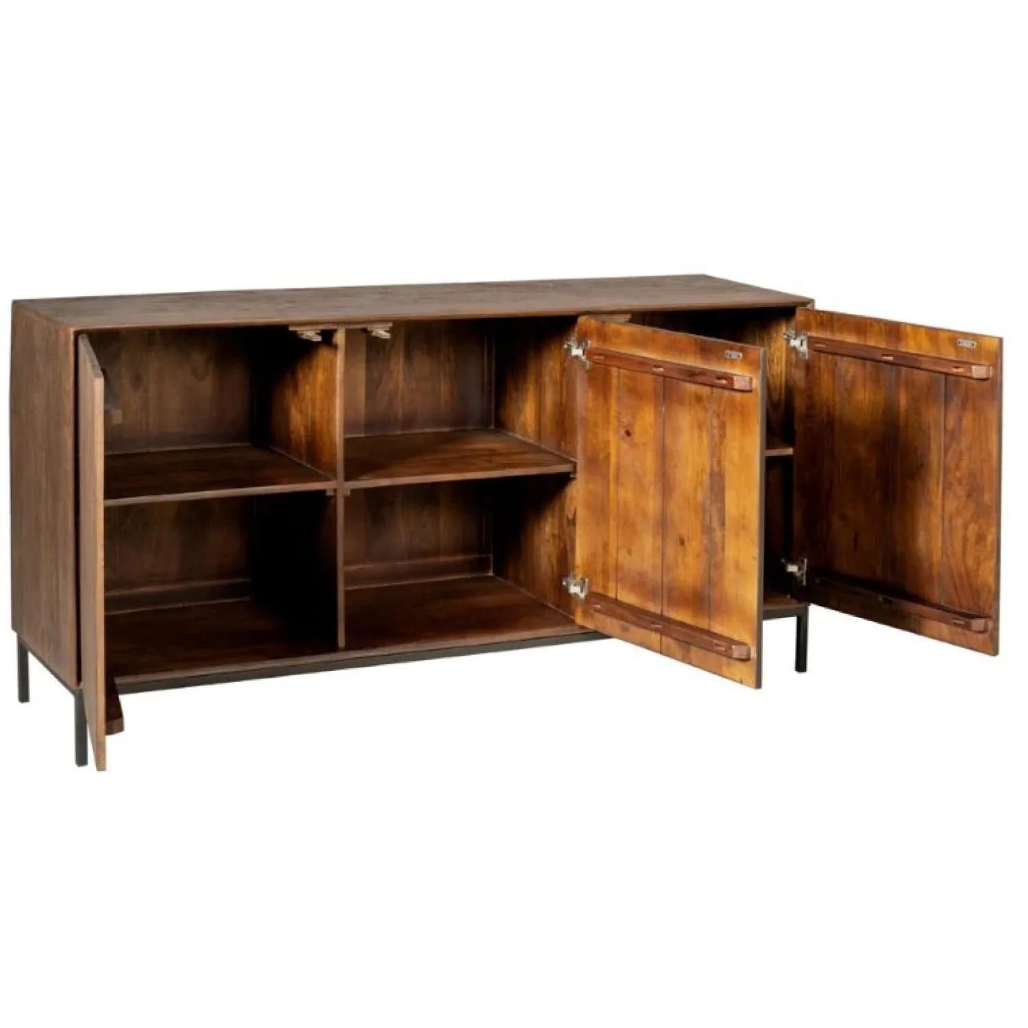 Furndea Dressoirs|Industriele Kasten|Dressoir Martin Walnoot 210cm
