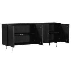 Furndea Dressoirs|Industriele Kasten|Dressoir Martin zwart 210 cm