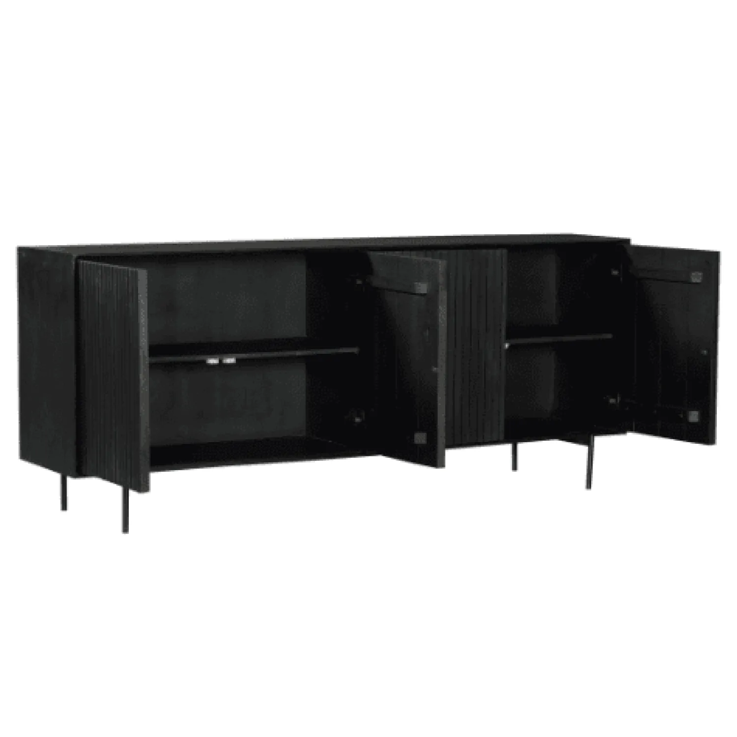 Furndea Dressoirs|Industriele Kasten|Dressoir Martin zwart 210 cm