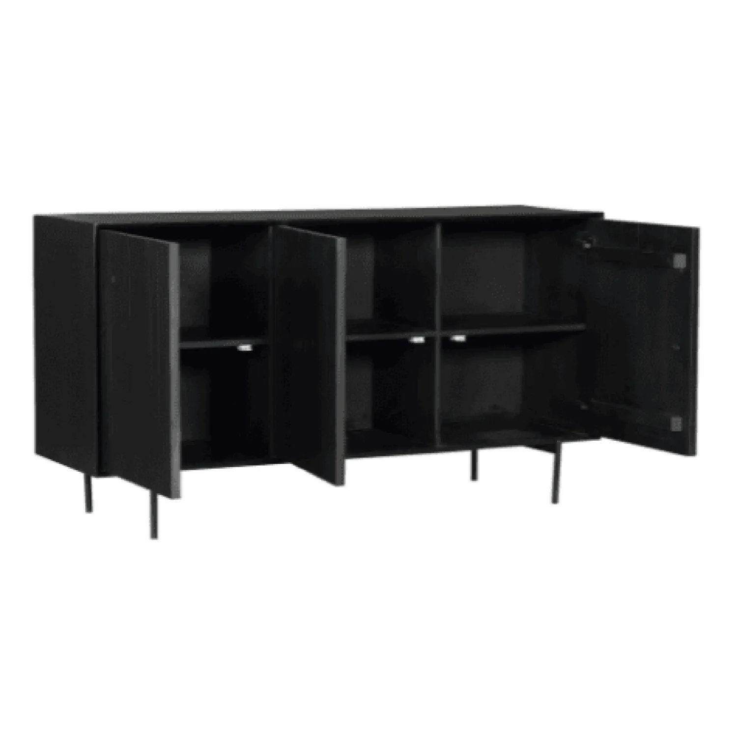 Furndea Dressoirs|Industriele Kasten|Dressoir Martin Zwart 165cm