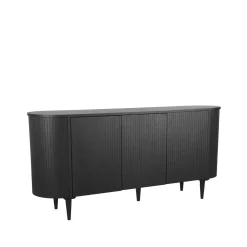 Label51 Dressoirs|Industriele Kasten|Dressoir Oliva Zwart Eikenhout 180cm