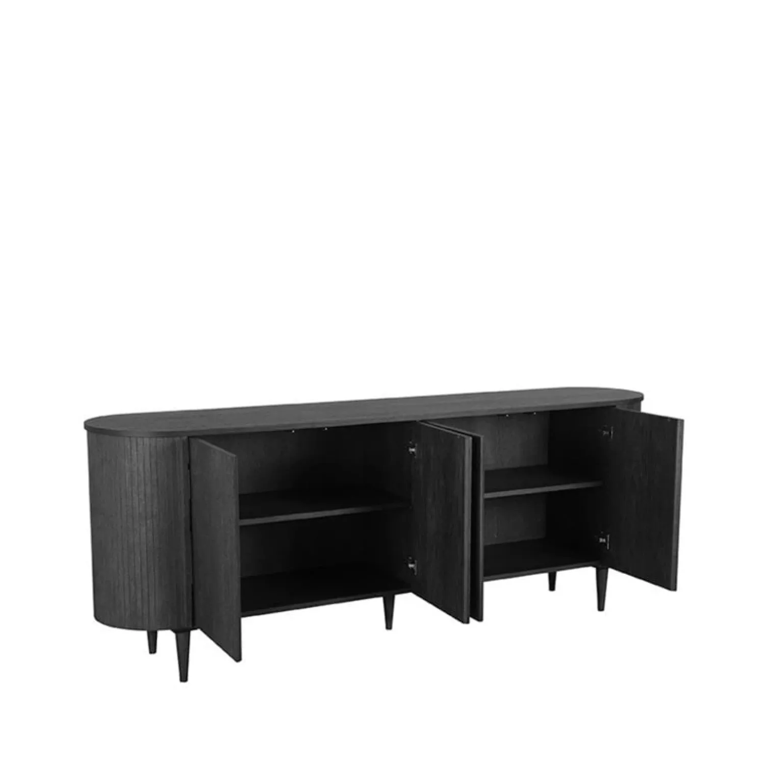 Label51 Dressoirs|Industriele Kasten|Dressoir Oliva Zwart Eikenhout 220cm