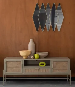 Dutchbone Industriele Kasten|Tv Meubels|Dressoir Yasu Rotan Beige 148cm
