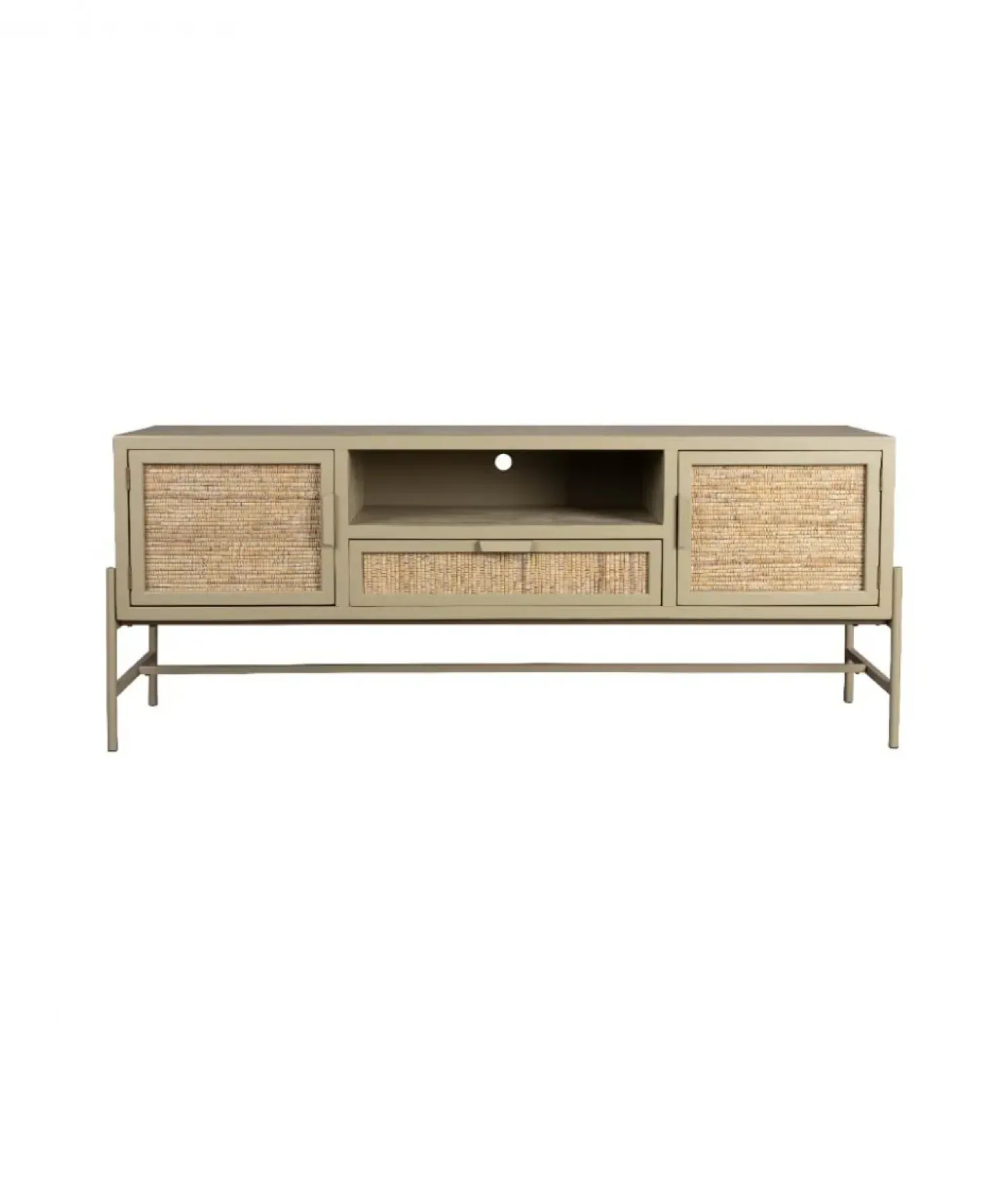 Dutchbone Industriele Kasten|Tv Meubels|Dressoir Yasu Rotan Beige 148cm